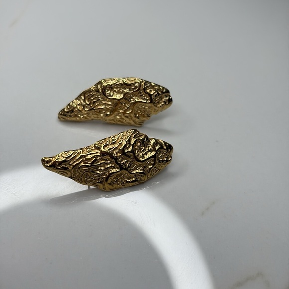 Women’s gold statement earrings stainless  steel - Picture 1 of 6